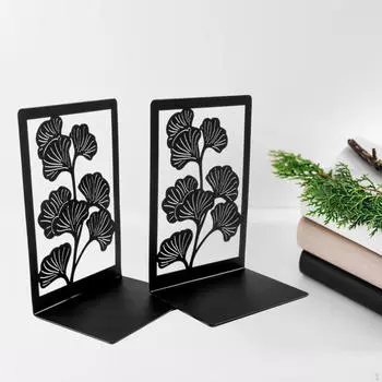 Гинкго Книжные Концы Стопор Исследование Современный Уникальный Держатель для Полок Декоративный Дом чёрный