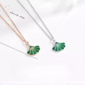Ожерелье с маленькой юбкой в виде листьев гинкго из серебра 925 пробы, корейская мода, простая и легкая, роскошная подвеска на ключицу, аксессуары