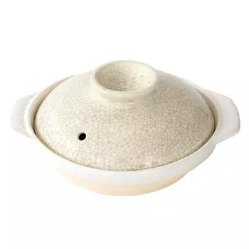 Гончарная посуда Ginpo Глиняный горшок для чернил Киото для набэяки Размер Для Подходит для открытого огня Банко Сделано в Японии 11071 Горшок, Стиль, Ручка, Удон, 7, 1-2 человека, белый