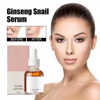 Ginseng Snail Anti-Aging Essence Осветляет тон кожи Осветляет мелкие морщинки Восстанавливающая сыворотка для веснушек Сужает поры Подтягивающая укрепляющая эссенция Средство по уходу за кожей розовый/белый