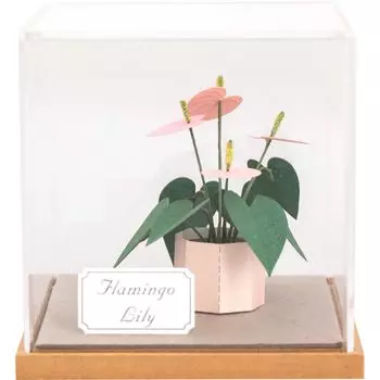 Gintopia Бумажный пейзаж Набор для бумажного ремесла для ручной работы Миниатюрная бумага Включает акриловый кейс Взрослые, Растения, (Лилия фламинго)
