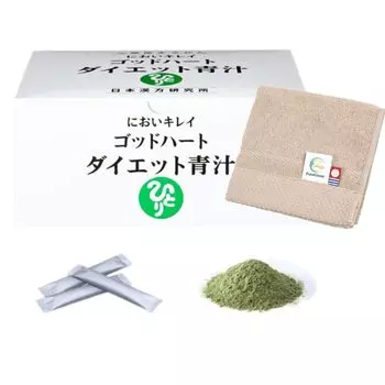 Ginza Marukan God Heart Diet Зеленый сок 465 г 93 пакета Носовой платок-полотенце Imabari в комплекте Мокко Бежевый