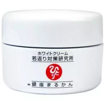 Ginza Marukan White Cream 25 г Hitori Saito Крем для лица Содержит гиалуроновую кислоту Натуральный растительный экстракт Эффект макияжа Увлажнение Красивая основа для кожи
