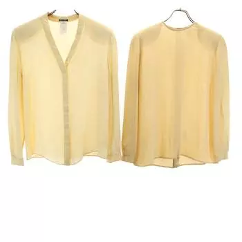 GIORGIO ARMANI 80s 90s Made in Italy 100% Silk Old Long sleeve Two-piece set blouse Women Used