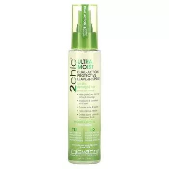 Giovanni, 2chic, ультраувлажняющий впитывающий защитный спрей двойного действия, авокадо + оливковое масло, 4 жидких унции (118 мл)