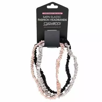 Giovanni, атласная эластичная модная повязка на голову, румяна, серый, черный, 3 повязки на голову