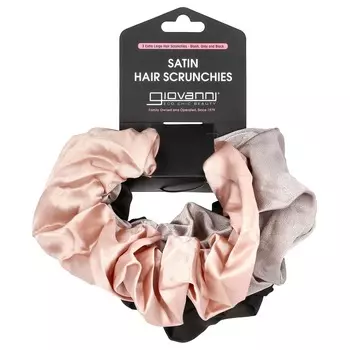 Giovanni, атласная резинка для волос, очень большая, румяна, серая и черная, 3 шт.