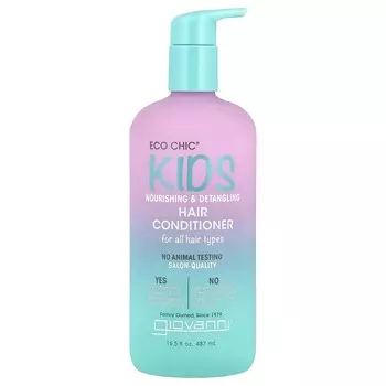 Giovanni, Eco Chic® Kids, питательный и распутывающий кондиционер для волос, подходит для всех типов волос, 16,5 жидких унций (487 мл)