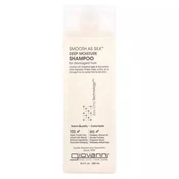 Giovanni, Гладкий как шелк, глубокое увлажнение, шампунь, для поврежденных волос, 8,5 жидких унций (250 мл)