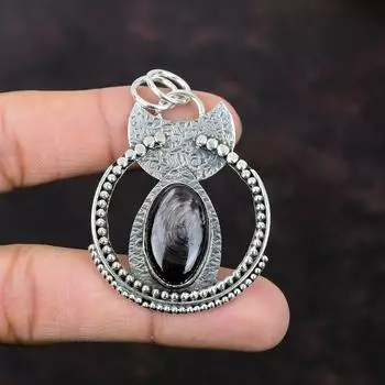 Гиперстеновый кулон из стерлингового серебра 925 пробы, ювелирные изделия ручной работы, кулон из натурального драгоценного камня, удивительный ювелирный подарок для друга, кулон с камнем по рождению