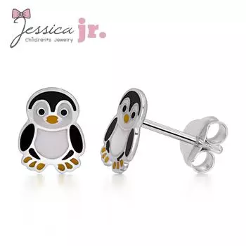 Гипоаллергенные серьги-гвоздики из стерлингового серебра 925 пробы с милым пингвином для дочерей, маленьких девочек и детей с бесплатной подарочной коробкой