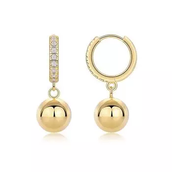 Гипоаллергенные серьги из серебра 925 пробы с золотыми бусинами, осень и зима, премиум-класса, легкие роскошные серьги с муассанитом