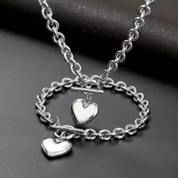 гипоаллергенный - регулируемая длина цепочки - подходит для любого случая 2 шт популярные украшения Ожерелье изысканный медный сплав Ручная работа Style 1 серебро белый