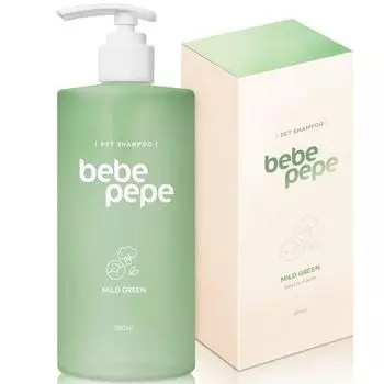 Гипоаллергенный шампунь для собак Bebepepe и ополаскиватель нежно-зеленого цвета, корейский шампунь для домашних животных.