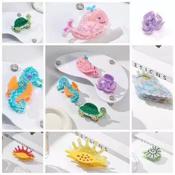 Гиппокамп японский океан животное зажим для волос уксусная кислота мультфильм акула зажим ежедневно style6