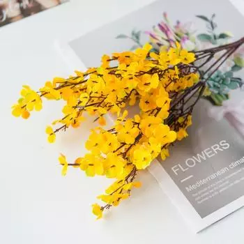 Гипсофила свадебный букет имитация искусственный цветок шелковый цветок украшение для дома гостиная оконная цветочная композиция украшения Orange 1pcs