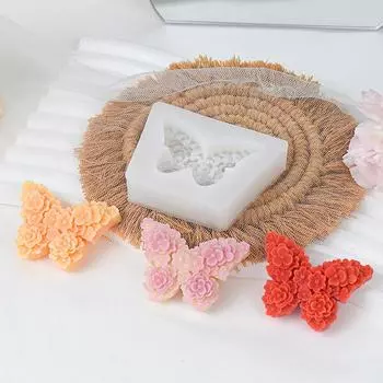 Гипсовая свеча-бабочка для ароматерапии, роза, бабочка, шоколад, переворачивающийся сахарный торт, украшение, силиконовые формы