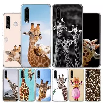 Giraffe Anime Cute Cover Phone Case For Huawei P30 P20 P10 P40 P50 Pro Mate 20 40 30 10 Lite Popular Fundas Art Gift Coque Huawei P30