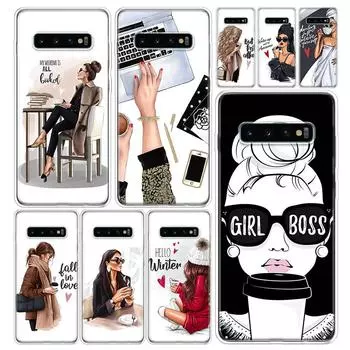 Girl Boss Розовый женский кофейный чехол для телефона для Samsung Galaxy S10 S20 S22 S21 FE Ultra S10E S9 S8 Plus + S7 Edge J4 Lite Coque Samsung S10