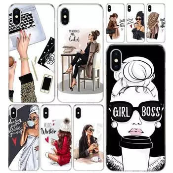 Girl Boss розовый женский кофейный чехол для телефона iPhone 13 11 Pro 12 Mini 7 8 6 6S Plus + XR X XS MAX SE 5 5S Art Customized iPhone 11