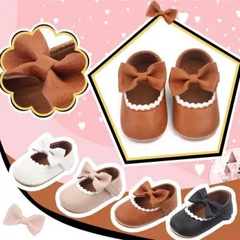 Обувь для малышей с бантом для девочек, детская обувь, модельные туфли принцессы для свадебной вечеринки для первых прогулок, кожаная обувь, мягкая кожаная обувь 11 коричневый