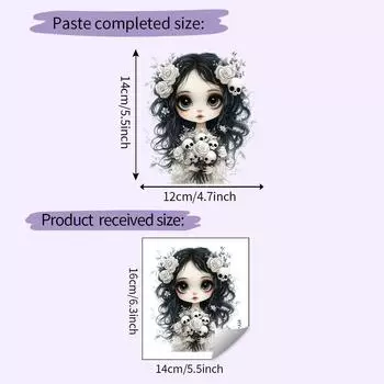 Girl Creative Halloween Skeleton Rose Bundle Pattern Paste Decoration Wall For