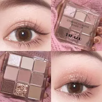 Girl Cult Eye Makeup GIRLCULT Special Makeup Video Sog Color Beauty Pallet Glitter Mini Travel Size 9 Colors, 3) 11AB0104