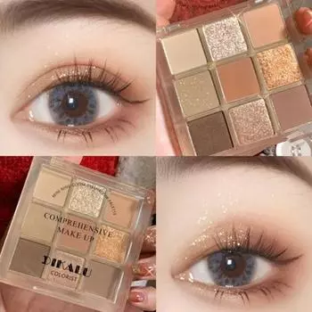 Girl Cult Eye Makeup GIRLCULT Special Makeup Video Sog Color Silver Greent Shimmer Palette Cult Women Makeup 9 Colors, 2) 11AB0103