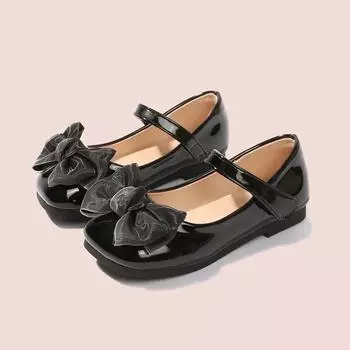Обувь для девочек-принцесс, весна-осень, элегантные детские кожаные туфли с милым бантом, модные детские повседневные туфли для свадебной вечеринки 22 белый