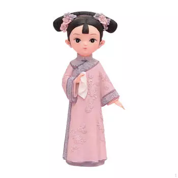 Девушка Статуэтка из смолы Миниатюрная фигурка Подарочная кукла Игрушка Народная одежда Декоративная скульптура Традиционная 12x8x15.5cm Fan