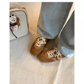 Girl~ Retro color matching thick bottom casual marathon woman 35