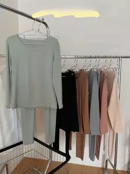 «Girlfriend 2.0 Термальный набор для ухода за кожей»: Бесшовный осенний топ и низ для женщин. One Size 80-140