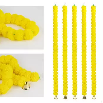 Гирлянда из 5 бархатцев с колокольчиком 115 см/45,28 дюйма, настенное подвесное украшение для полки в саду