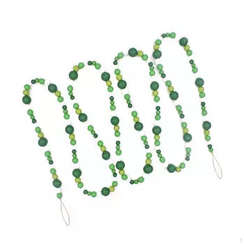 Гирлянда из бисера Ирландского фестиваля ST. День Святого Патрика Бусины Домашний Декор Деревянные Бусины Подвесные 210cm