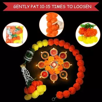 Гирлянда из цветов бархатцев Пластиковые искусственные цветы Индийский венок на праздник Дивали Мексиканский День мертвых Декор для вечеринки