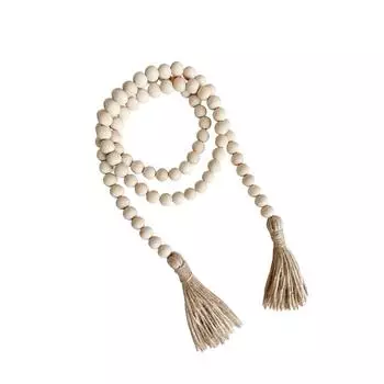 Гирлянда из скандинавских деревянных бусин с кисточками, деревенские бусины для детей, домашний декор для стен style 5