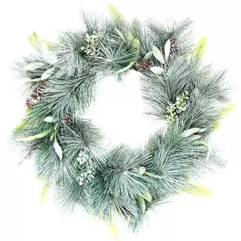 Гирлянда из сосновых иголок 60 см, искусственная имитация пории тенг, трава пени, сосновая шишка, рождественское украшение для двери, настенное украшение, американская деревня 60Cm/570g