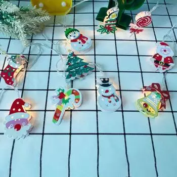 Гирлянда Креативный светодиодный Санта-45585 Рождественская елка Клауса Снеговик Фея Лампа Рождественское украшение B