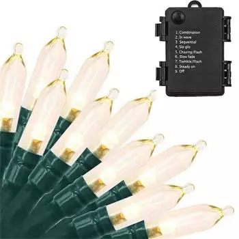 Гирлянда на батарейках для рождественской елки 10 м 100 светодиодов мини-светильник для украшения праздничной вечеринки на открытом воздухе 5M 50LEDS теплый белый