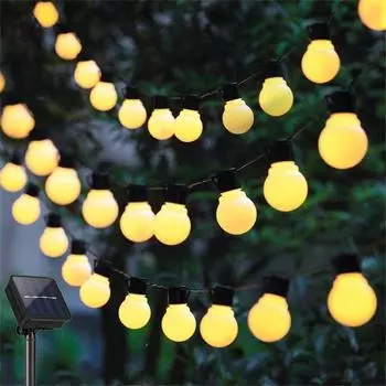 Гирлянда на солнечных батареях, уличный сад, свадебное украшение, лампа 5 м, 20 светодиодов, IP65, водонепроницаемая гирлянда, наружное освещение, рождественский свет 5M теплый белый