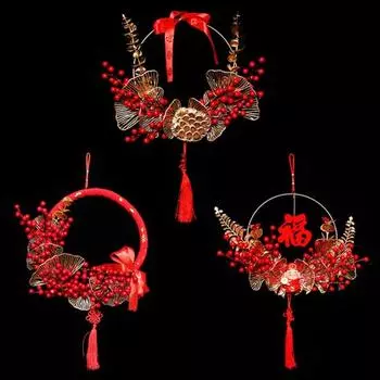 Гирлянда, подвесное украшение, удобно, легко повесить, 3 вида стилей, рождественский венок, новогодняя вечеринка для дома B