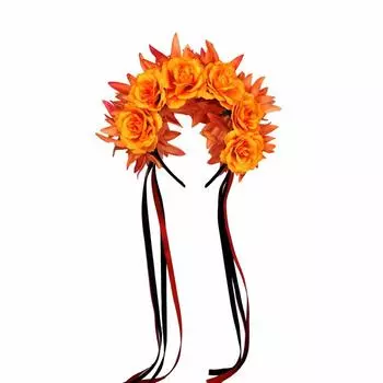 Гирлянда Роза Повязка на голову Косплей Реквизит Хэллоуин Головной убор Хэллоуин Роза Повязка для волос Женщины Style 2