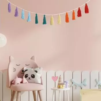 Гирлянда с кисточками радужного цвета, легко подвешивается, мягкая на ощупь, ручная вязка, настенная подвеска для двери в скандинавском стиле, товары для дома разноцветный