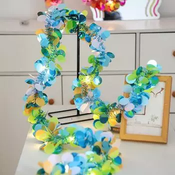 Гирлянда со светодиодами, разноцветные блестки, работающие от батареек, гирлянды для рождественской вечеринки в саду, свадьбы, рождественского фестиваля, украшения 30LEDs розовый