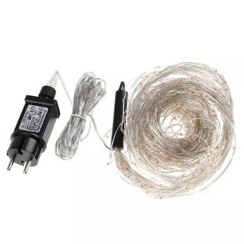 Гирлянда светодиодная с серебряным покрытием из медной проволоки, звездная гирлянда для наружного/внутреннего декора