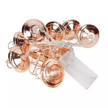 Гирлянды 10 ламп Светодиодные фонари для кемпинга 6,6-футовые гирлянды с батарейным питанием для медный