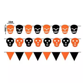 Гирлянды высокого качества Хэллоуин паук тыква украшения для дома праздничные принадлежности нетканые материалы 2018 новые индивидуальные украшения для вечеринок 1 комплект череп ручной работы 9