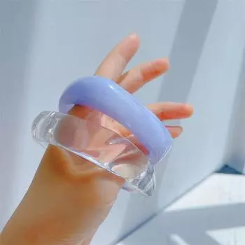 Girls Acrylic Bangle Simple Geometric Wide Bracelet Square Round Bangle Jewelry Gift Women Bracelet розовый