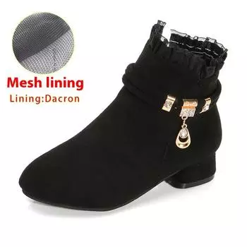 Girls Ankle Boots Spring and Autumn Girls High Heel Short Boots Children s Single Boots Medium and Large Children s Boots 27