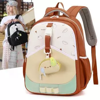 Girls Backpack Travel Backpack Large Capacity Student Schoolbag синий